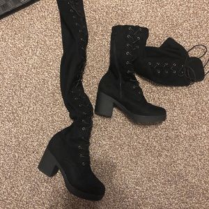 Lace up platform boots